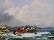 Cornelius Krieghoff Winter Landscape oil